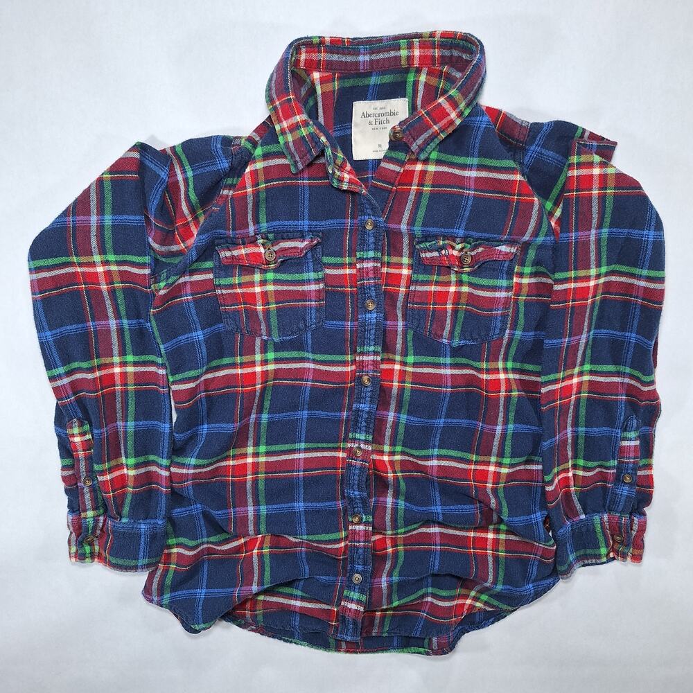 Vintage Y2K Abercrombie & Fitch Shirt Womens Medium Multicolor Plaid Flannel
